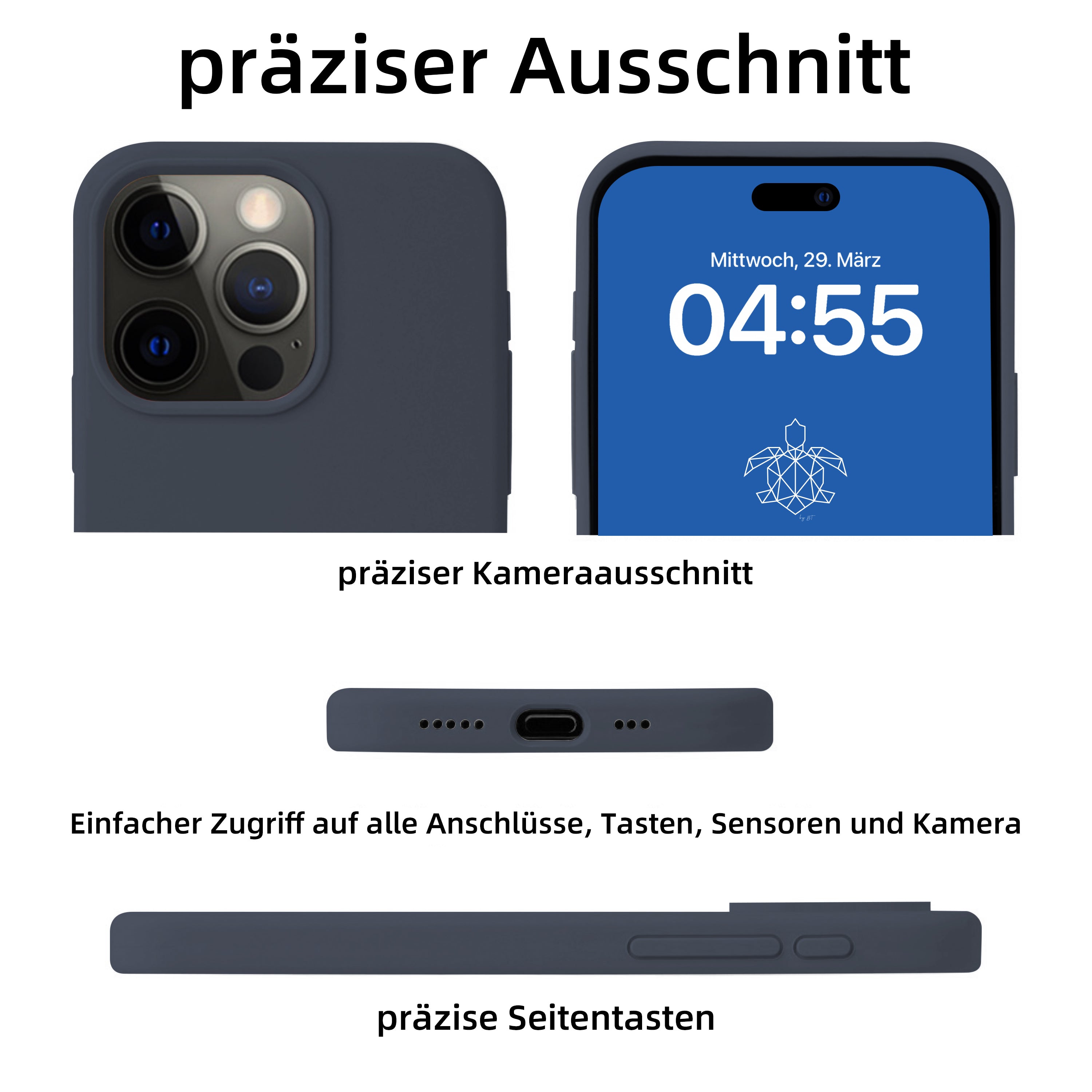 iPhone 15 Pro Max Silikon Handyhülle & kostenlosem Panzerglas