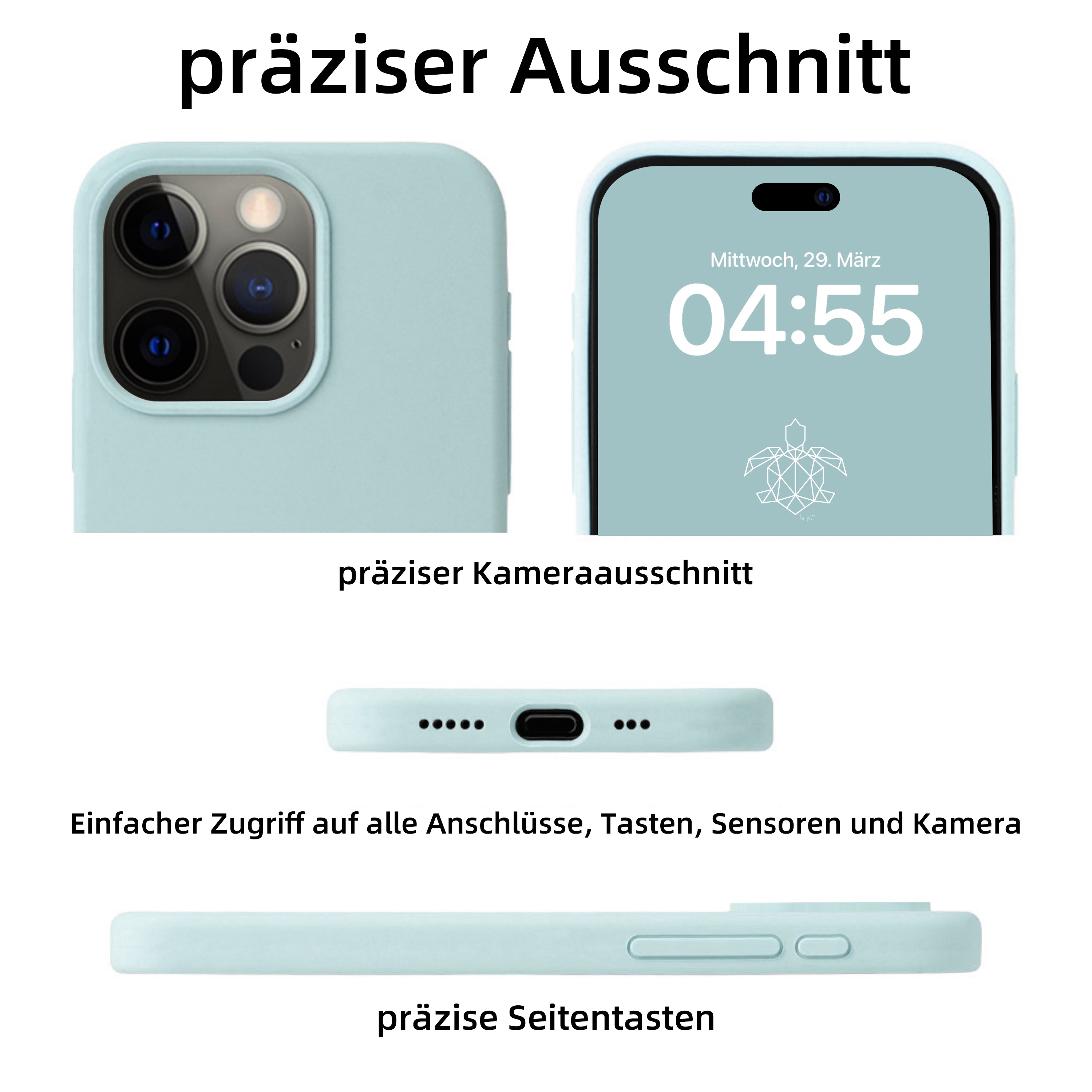 iPhone 15 Pro Silikon Handyhülle & kostenlosem Panzerglas