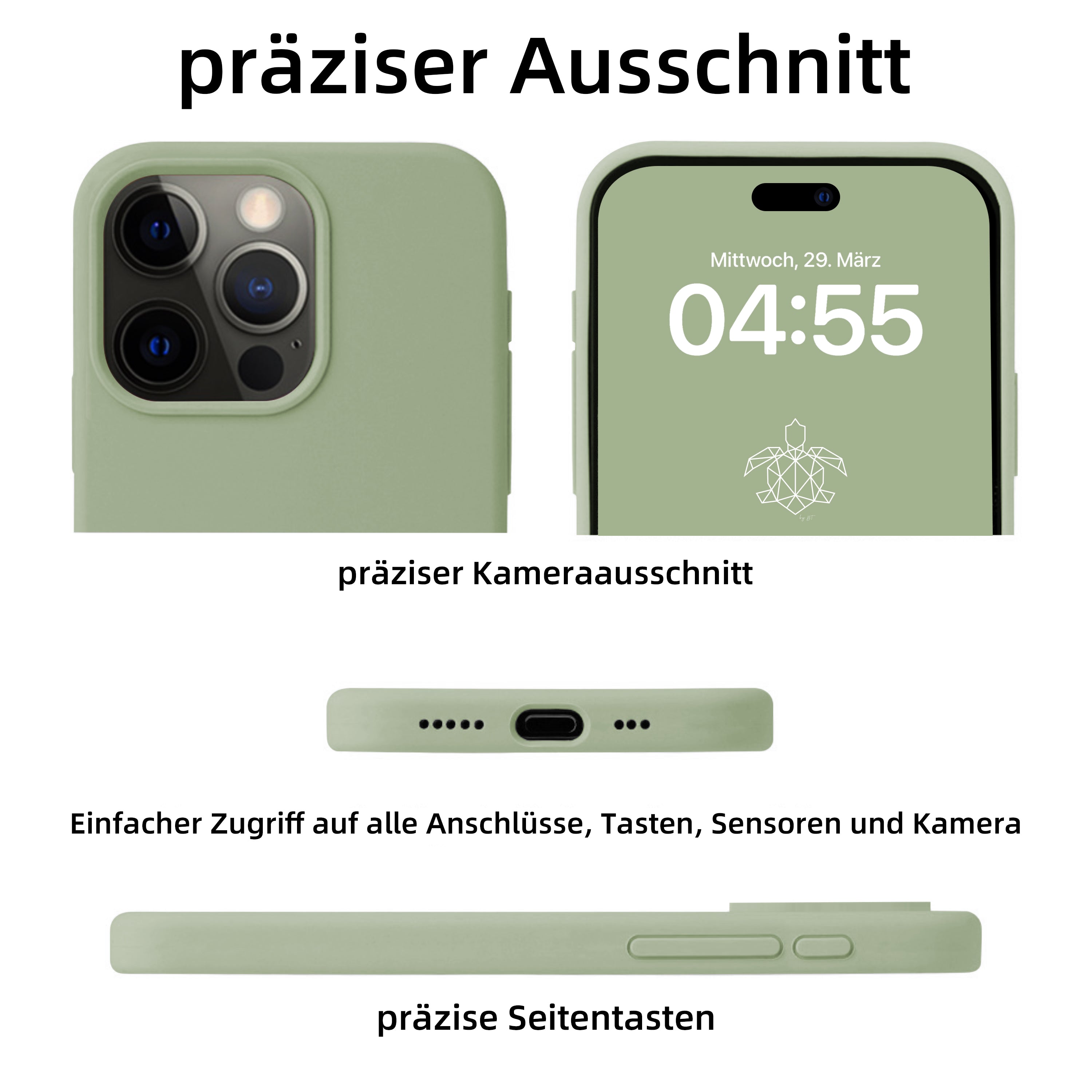 iPhone 15 Pro Silikon Handyhülle & kostenlosem Panzerglas