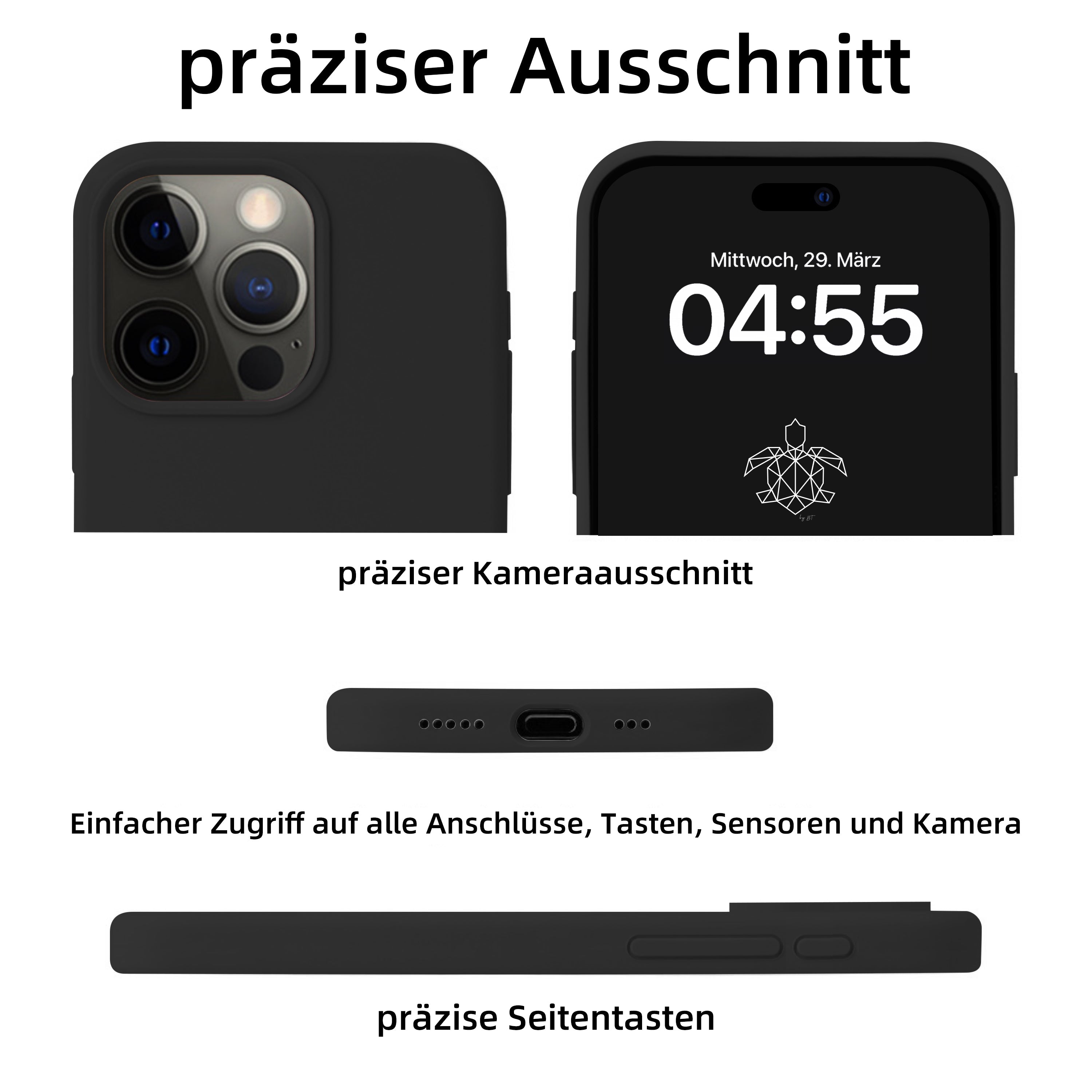 iPhone 15 Pro Max Silikon Handyhülle & kostenlosem Panzerglas