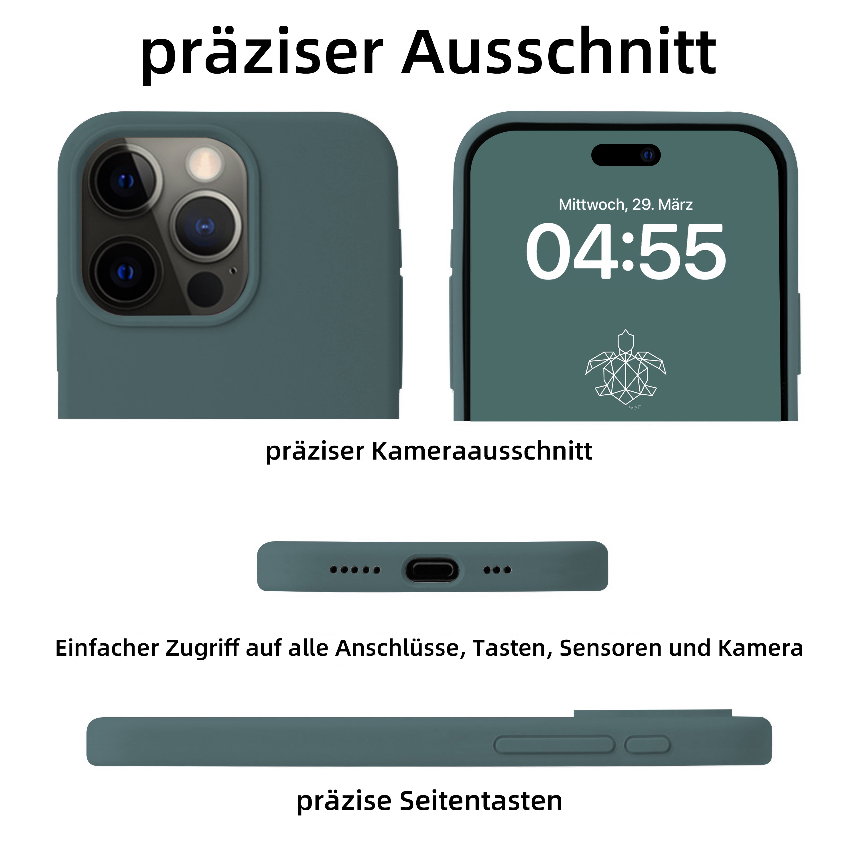 iPhone 15 Pro Silikon Handyhülle & kostenlosem Panzerglas