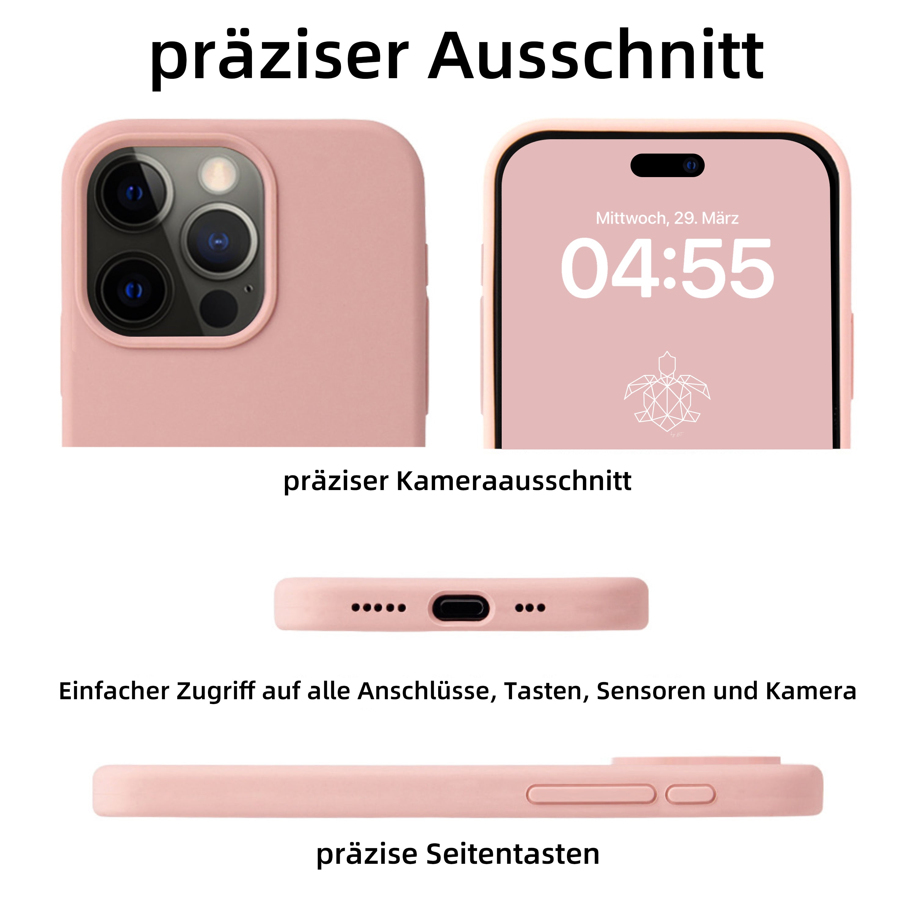 iPhone 15 Pro Max Silikon Handyhülle & kostenlosem Panzerglas