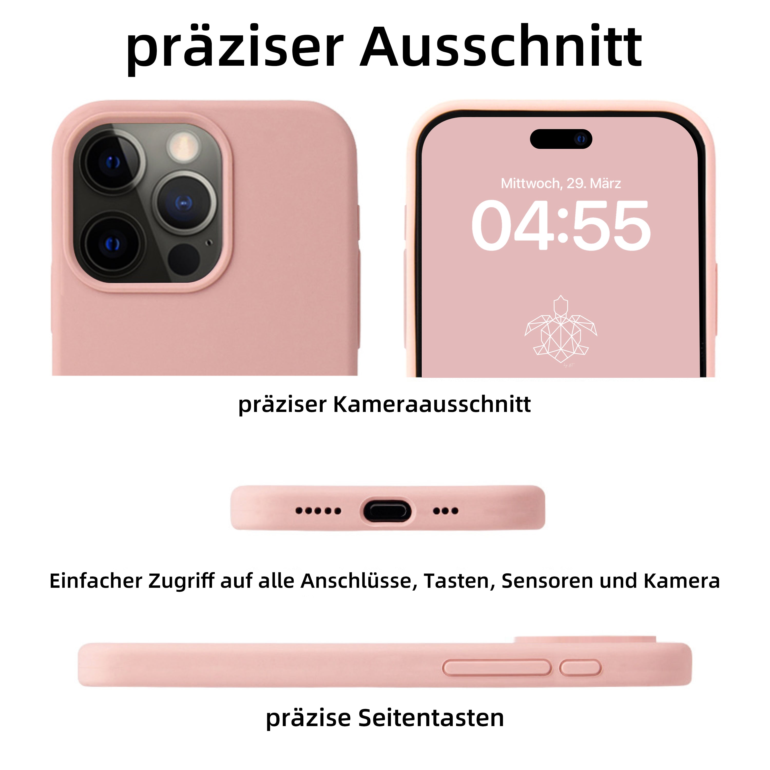 iPhone 15 Pro Silikon Handyhülle & kostenlosem Panzerglas