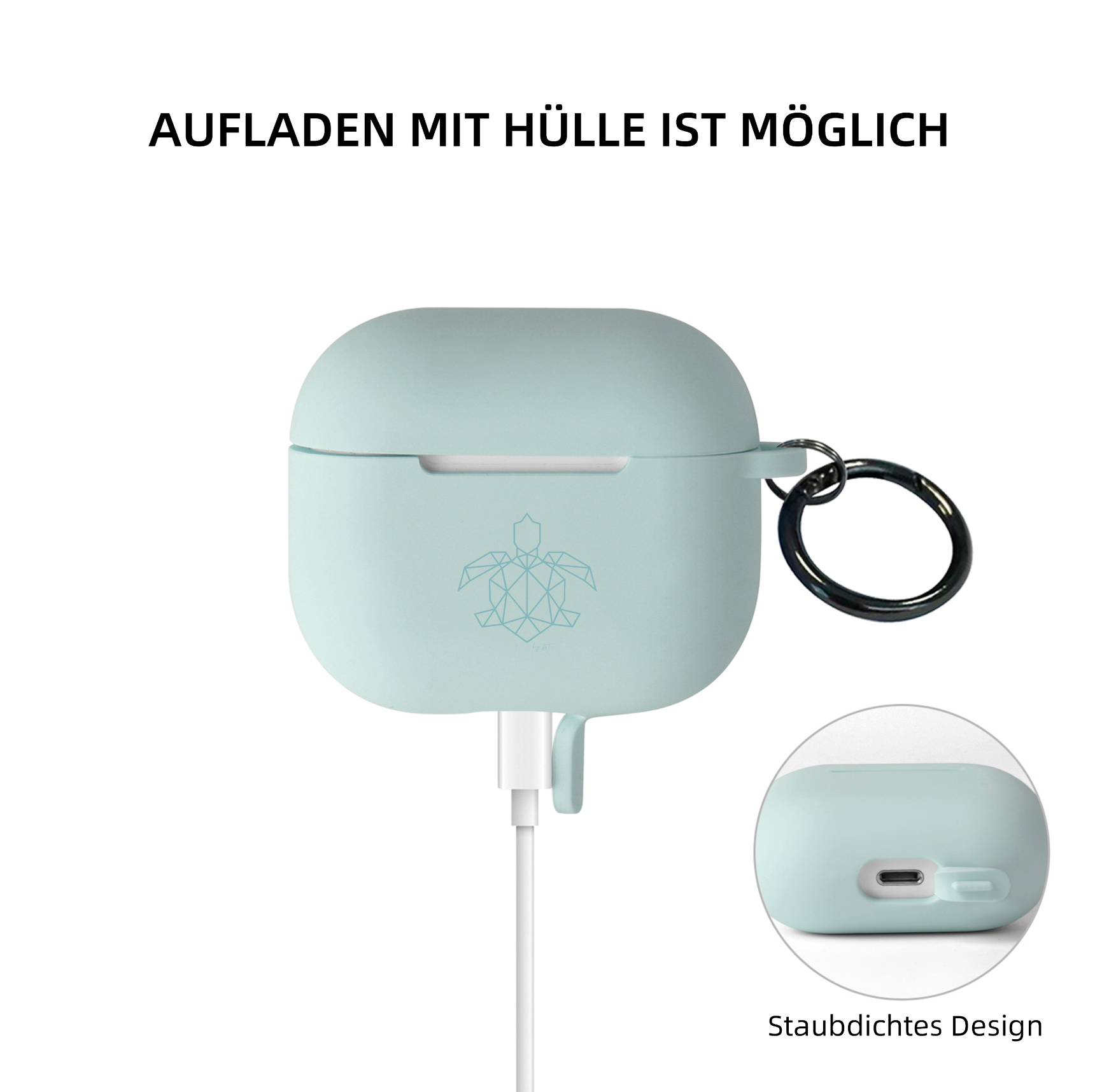 turtleandcase Silikonhülle AirPods 3 Hülle mit Karabiner