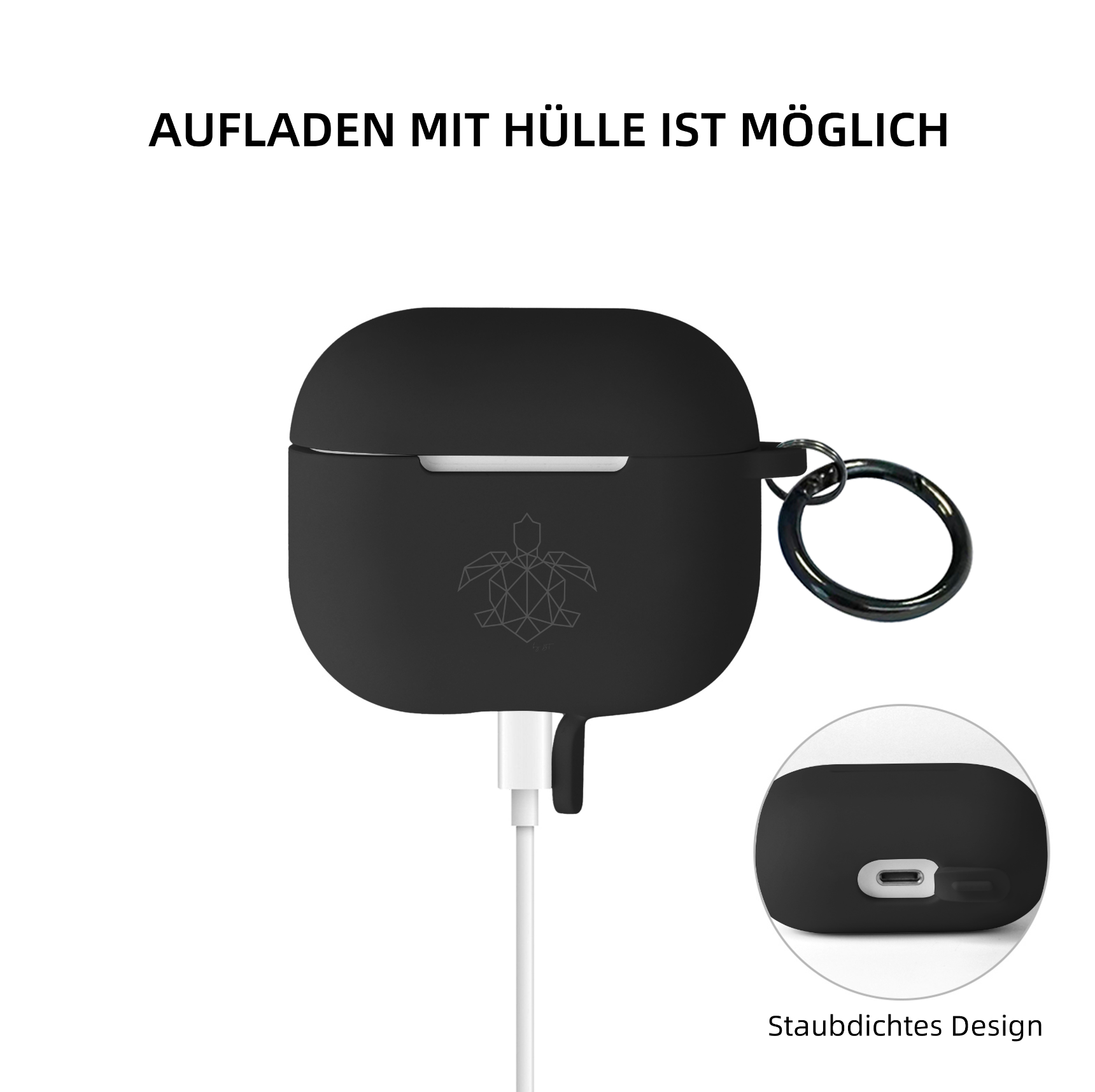 turtleandcase Silikonhülle AirPods 3 Hülle mit Karabiner