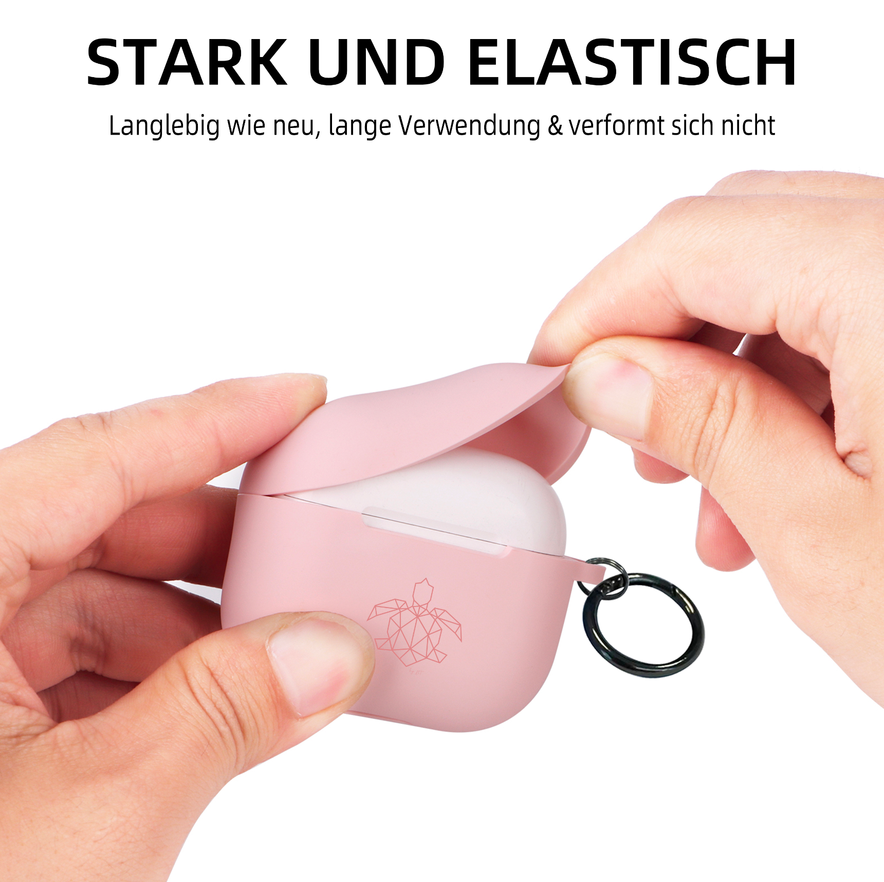 turtleandcase Silikonhülle AirPods 3 Hülle mit Karabiner