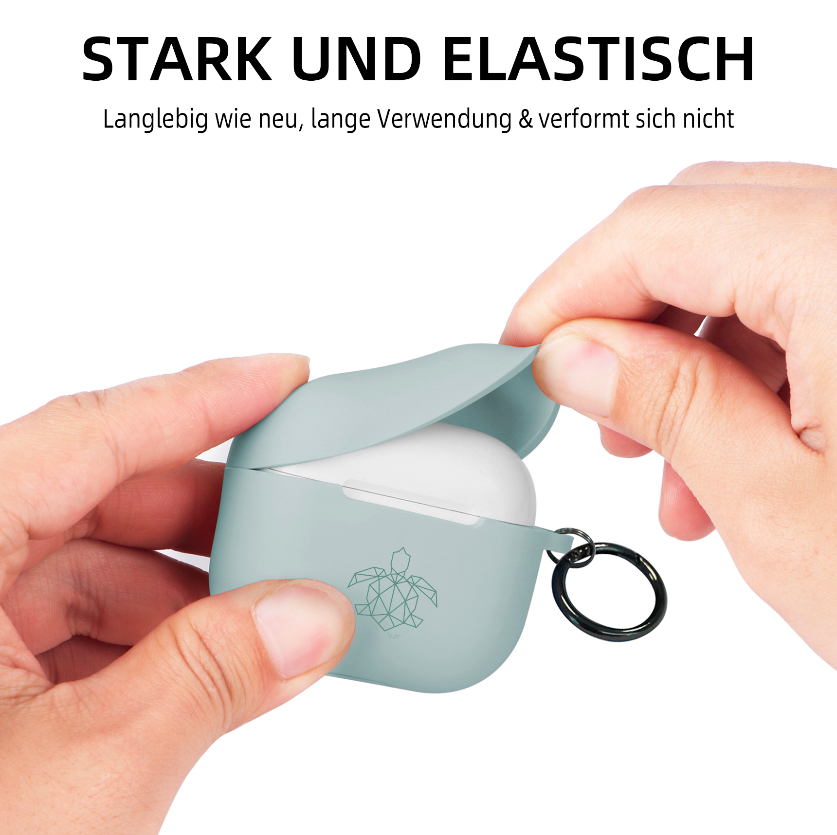 turtleandcase Silikonhülle AirPods 3 Hülle mit Karabiner