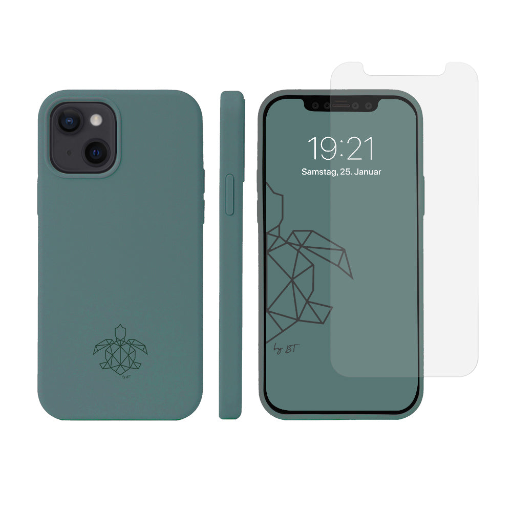 turtleandcase iPhone 13 Silikon Handyhülle & kostenlosem Panzerglas