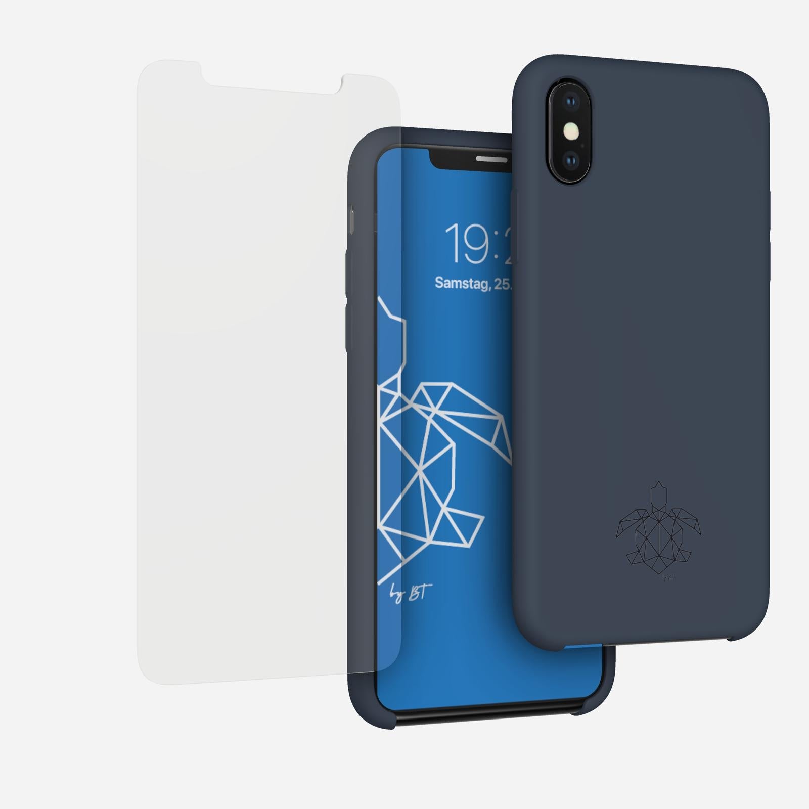 turtleandcase iPhone XS Max Silikon Handyhülle & kostenlosem Panzerglas