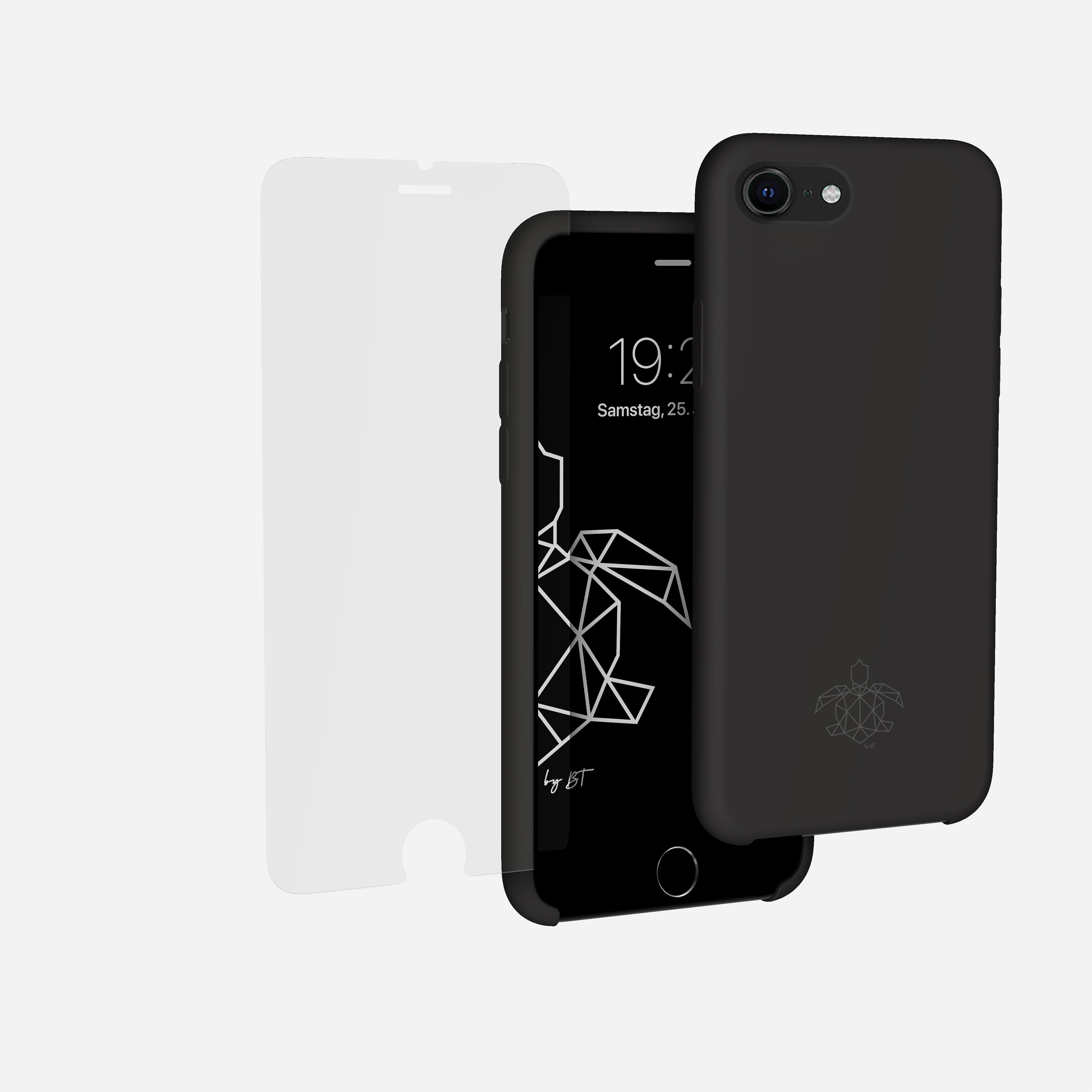 turtleandcase iPhone SE/7/8 Silikon Handyhülle & kostenlosem Panzerglas