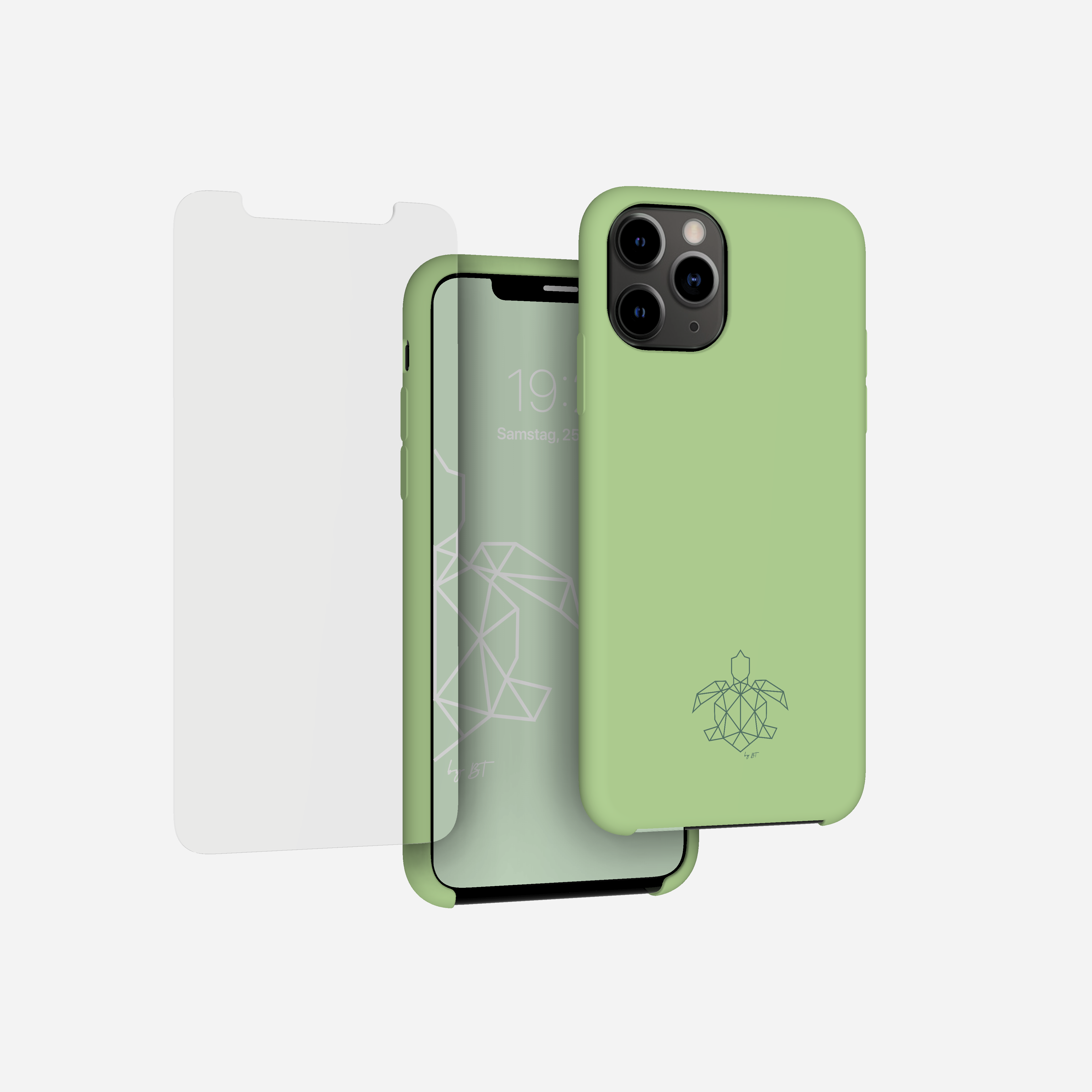 turtleandcase iPhone 11 Pro Max Silikon Handyhülle & kostenlosem Panzerglas