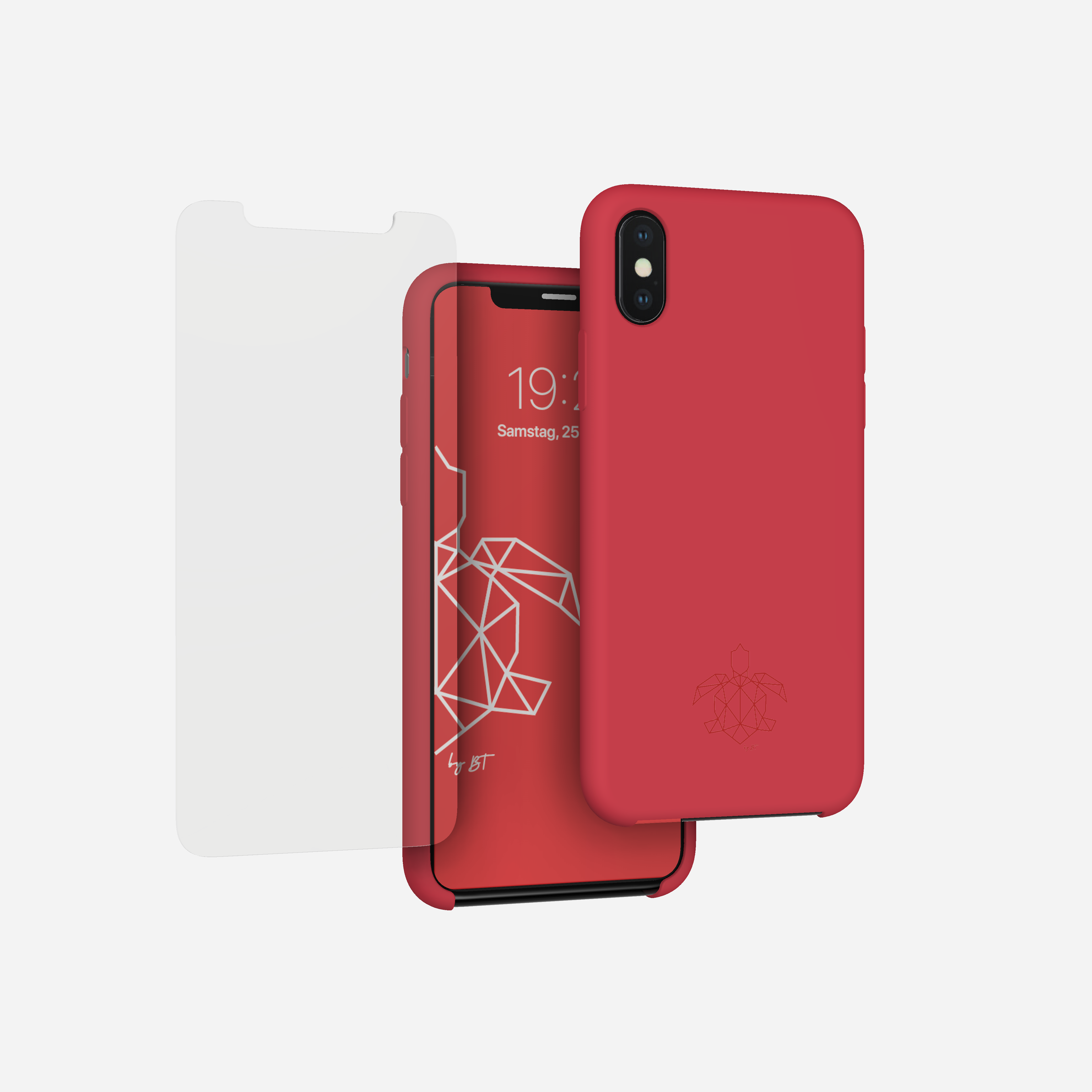 turtleandcase iPhone XS Max Silikon Handyhülle & kostenlosem Panzerglas