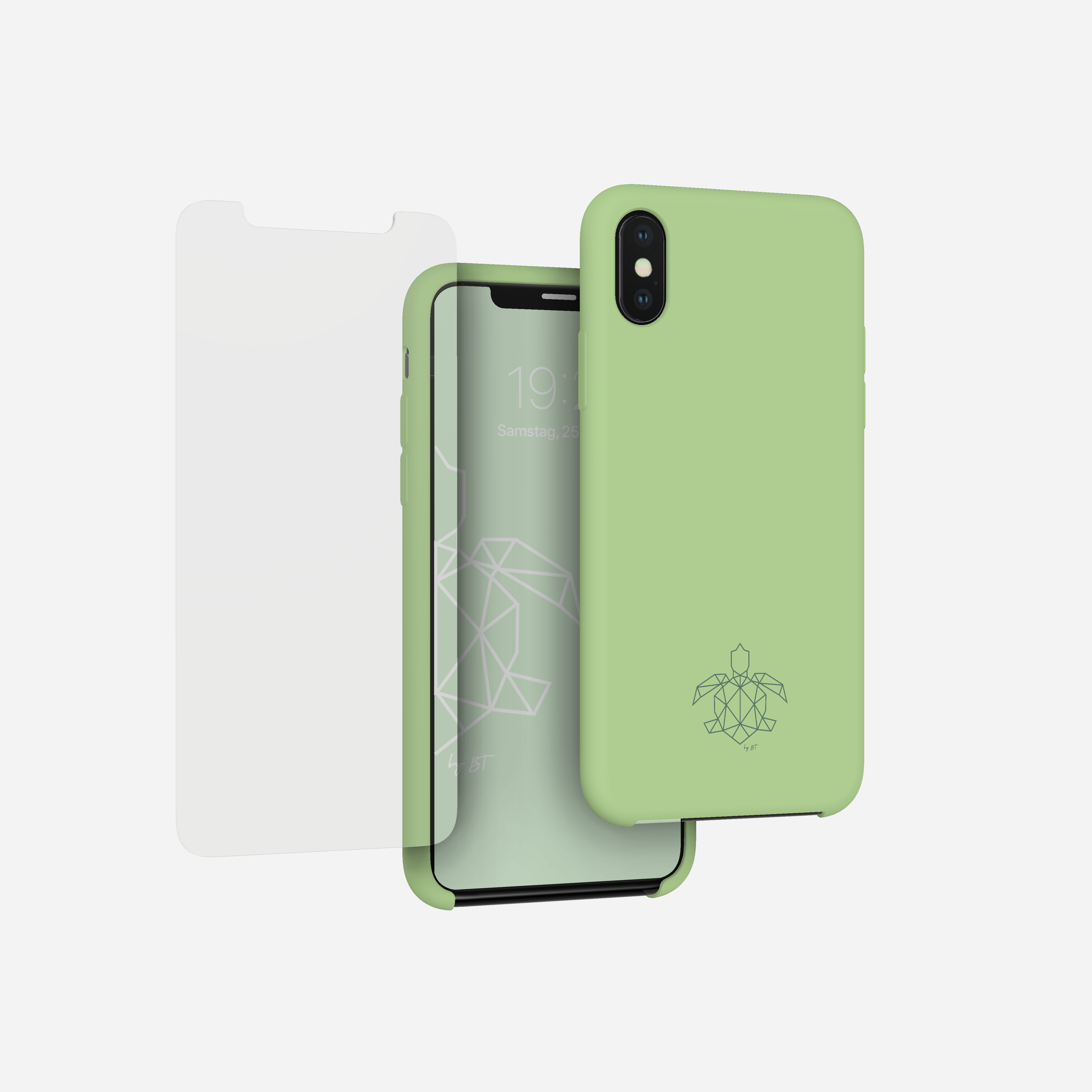 turtleandcase iPhone XS Max Silikon Handyhülle & kostenlosem Panzerglas